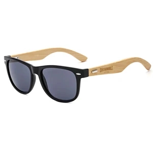 Bamboo 2-tone Retro Promotional Sunglasses