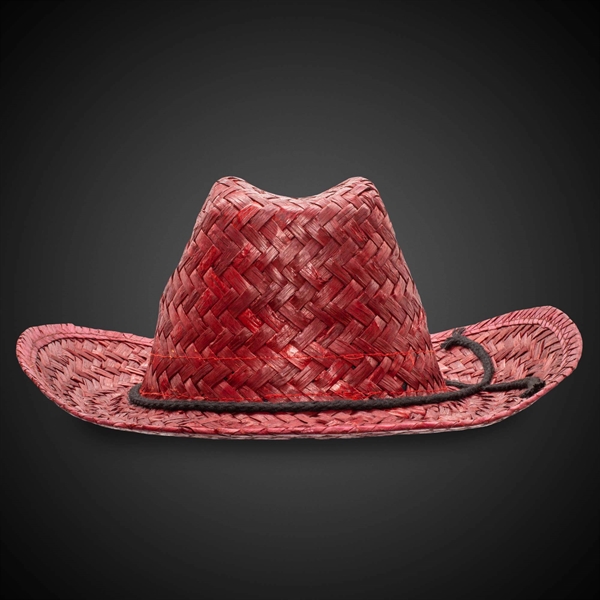 Adult Straw Cowboy Hats - Assorted Colors - Image 2