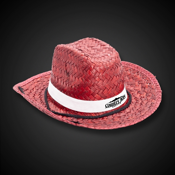 Adult Straw Cowboy Hats - Assorted Colors - Image 6