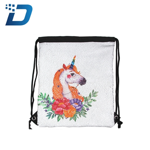 Sequined Unicorn Drawstring Backpack - Image 2