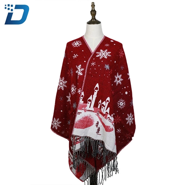 Christmas Oblong Scarf With Snowflake - Image 3