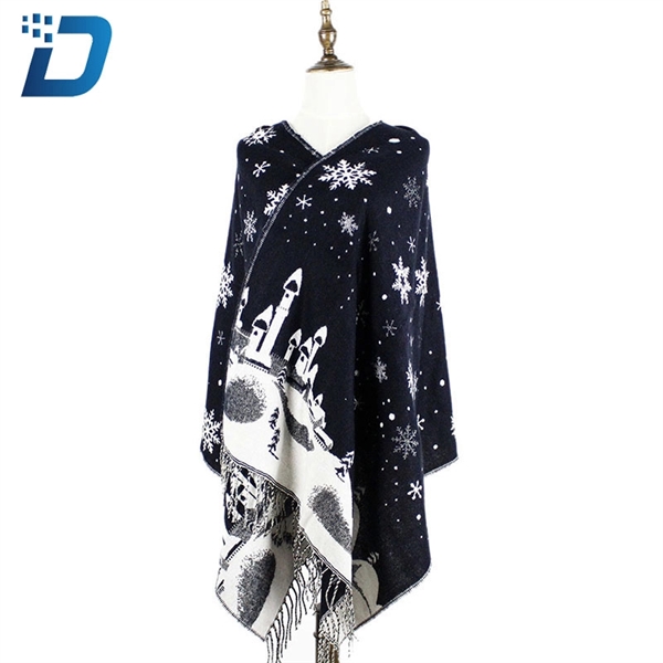 Christmas Oblong Scarf With Snowflake - Image 4