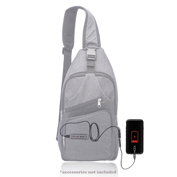 Crossbody Sling Traveller Backpack w/ USB Port - Image 2