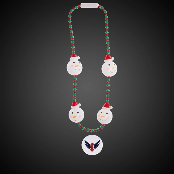 LED Snowman Bead Necklace - Image 1