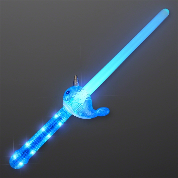Light Up Narwhal Mini Saber Sword, 60 day overseas  - Image 2