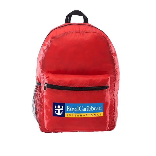 Promotional Polyester Backpack w/ Side Mesh Pocket - Image 6