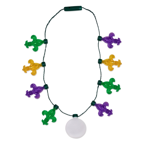 Mardi Gras Fleur De Lis LED Necklace - Image 2