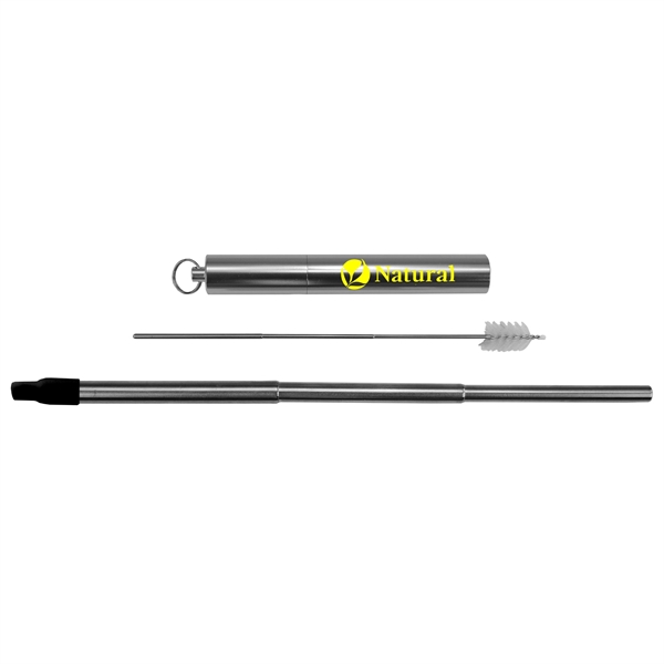 Telescopic Stainless Steel Straw In Aluminum Case - Image 3
