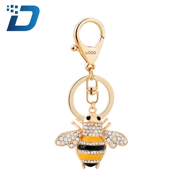 Bee Inlaid Rhinestone Keychain
