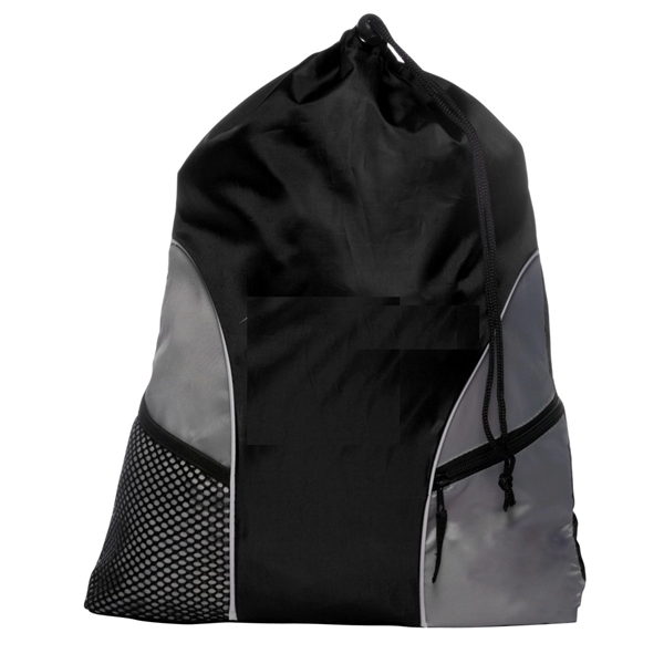 Gym Backpack w/ Drawstring Closure & Mesh Front Pockets - Image 3