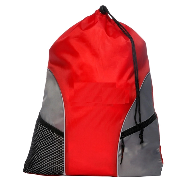 Gym Backpack w/ Drawstring Closure & Mesh Front Pockets - Image 4