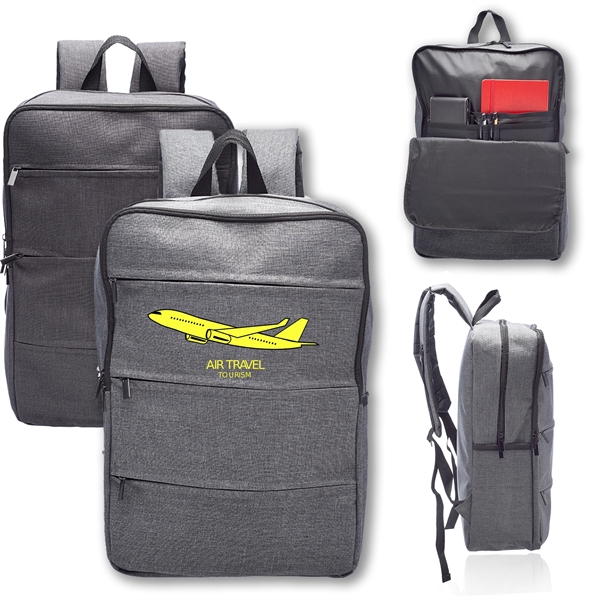 Tourist Laptop Backpack w/ Three Front Zipper Pockets - Image 1