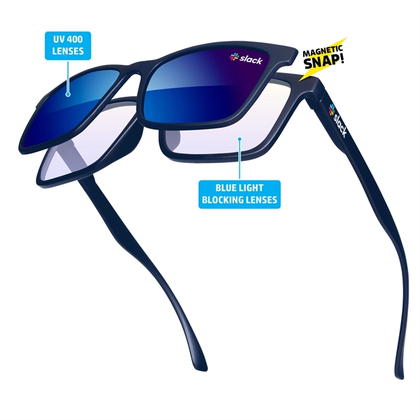 Duo Frame Mirrored Lenses Promotional Sunglasses - Image 1