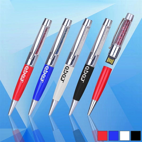 Twist-Action Ballpoint Pen and USB Flash Drive - Image 1