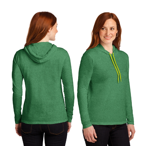 Anvil® Ladies 100% Cotton Long Sleeve Hooded T-Shirt - Image 2