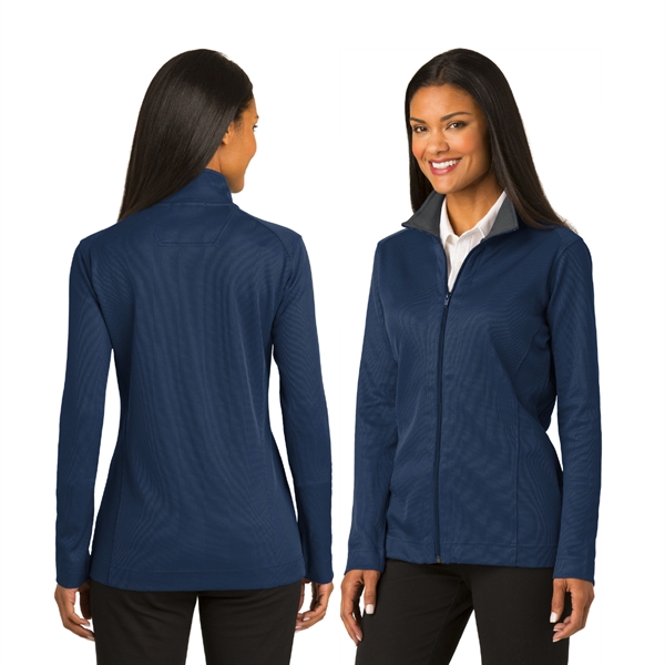 Port Authority® Ladies Vertical Texture Full-Zip Jacket - Image 2