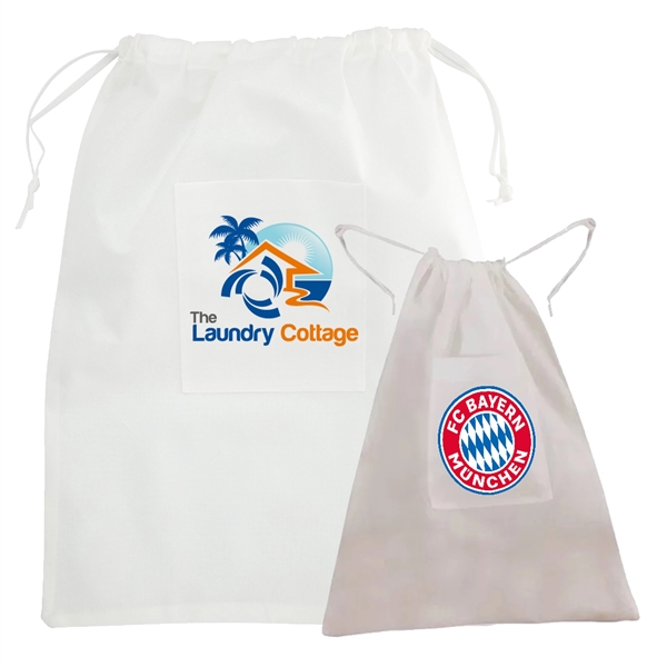 Economy Non-Woven Laundry Bags 18" x 24" Drawstring Bag - Image 1