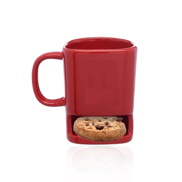 Glossy Ceramic Coffee Mug w/ Cookie Holder 7 oz. Mugs - Image 8