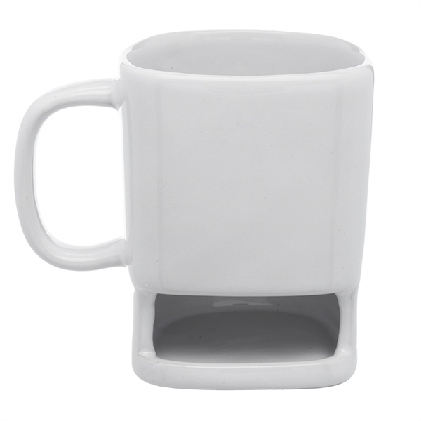 Glossy Ceramic Coffee Mug w/ Cookie Holder 7 oz. Mugs - Image 9