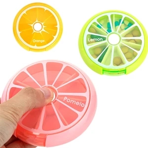Fruit Round  Rotating 7 Grid 7 Day ABS Pill Box