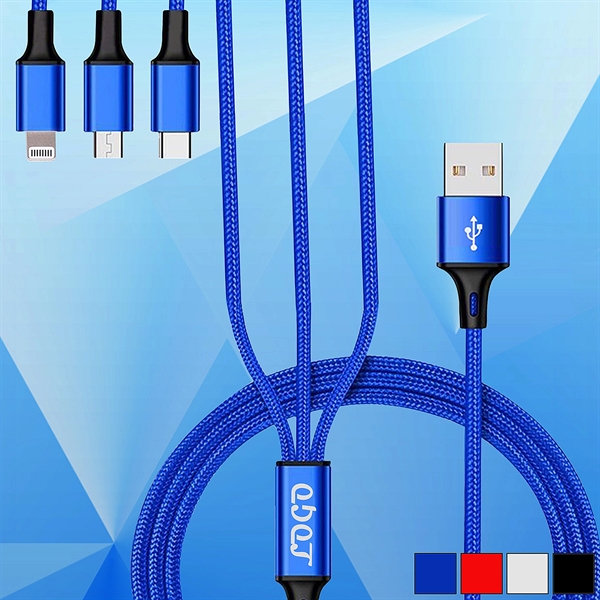 3 in 1 Weave USB Charging Cable - Image 1