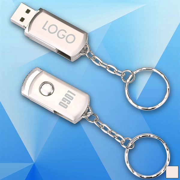Metal USB Flash Drive w/ Key Chain - Image 1