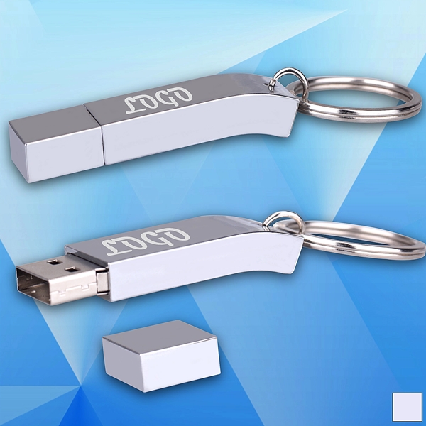 Metal USB Flash Drive w/ Key Ring - Image 1