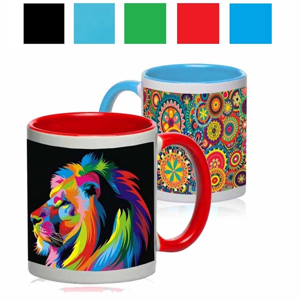 Two-Tone Full Color Coffee Mug 11 oz. Sublimated Mugs - Image 1