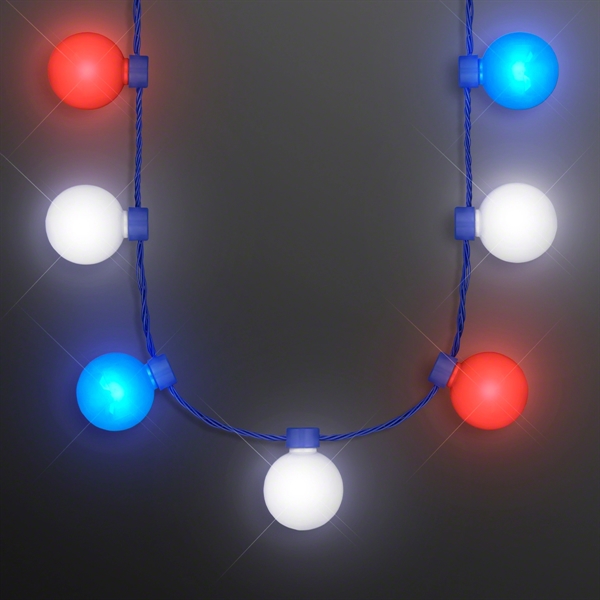 Red White & Blue Light Globes Necklace - Image 2