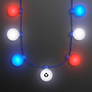 Red White & Blue Light Globes Necklace