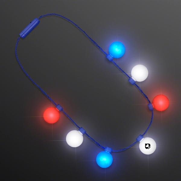Red White & Blue Light Globes Necklace - Image 3