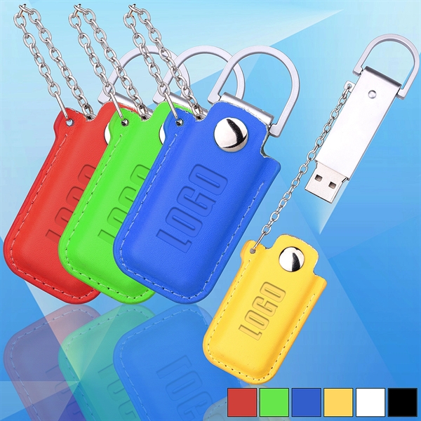 USB Flash Drive w/ Key Ring and Sleeve - Image 1