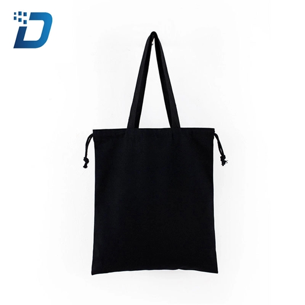 Canvas Shopping Tote Handbag Drawstring Bag - Image 4