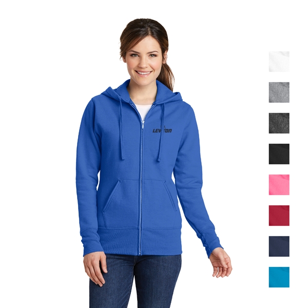 Port & Company® Ladies Full-Zip Hooded Sweatshirt - Image 1