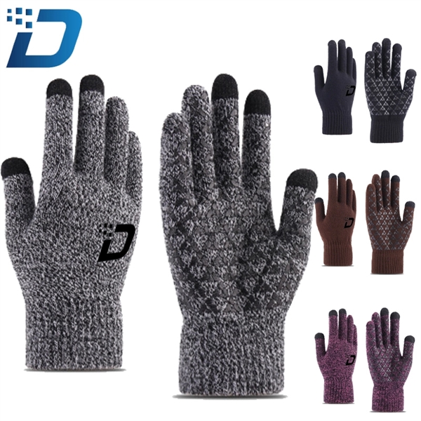 Knit Thickened Warm Winter Gloves - Image 1