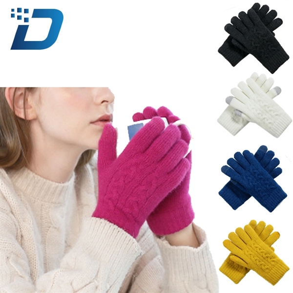 Warm Autumn/Winter Knit Gloves - Image 1