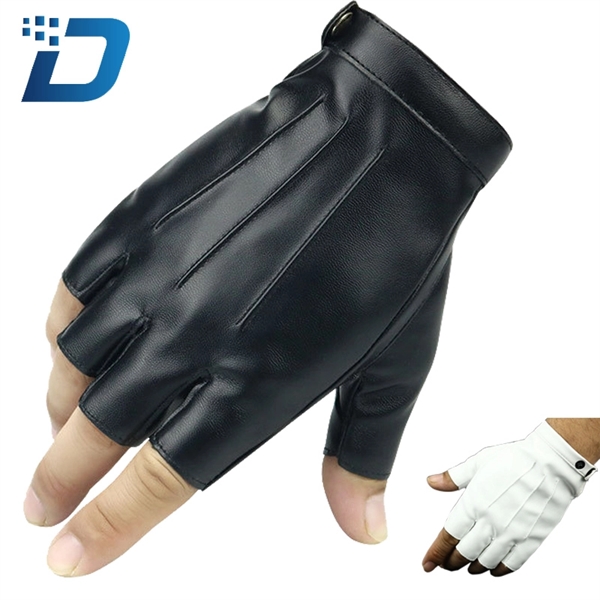 Outdoor Sports Half-finger PU Leather Gloves - Image 1