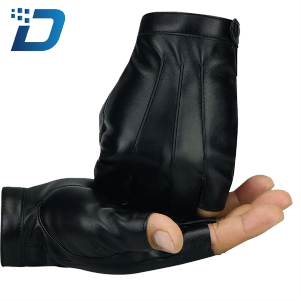 Outdoor Sports Half-finger PU Leather Gloves - Image 3