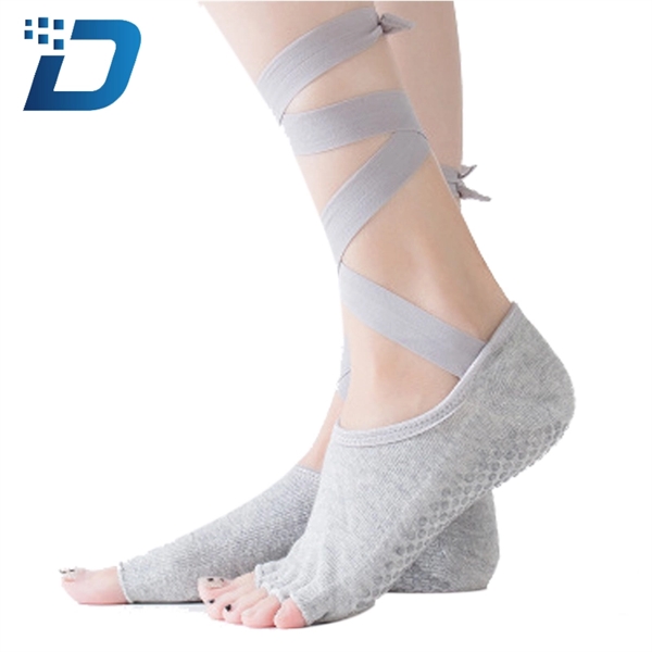 Cotton Yoga Socks With Straps - Image 2