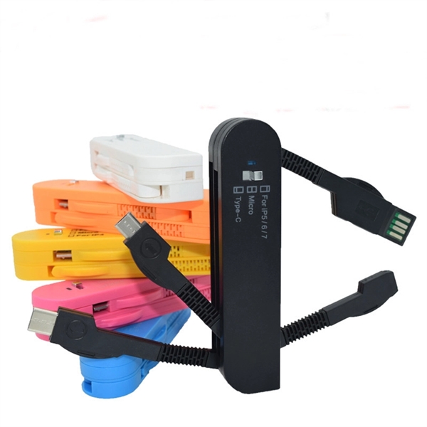 3 in 1 Folding Saber Charging Cord Mobile Phone Data Line - Image 2