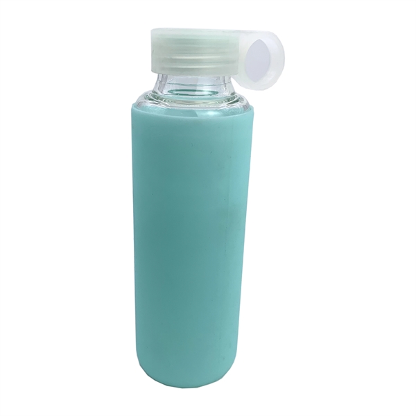 Glass water Bottle glassware with silicon sleeve