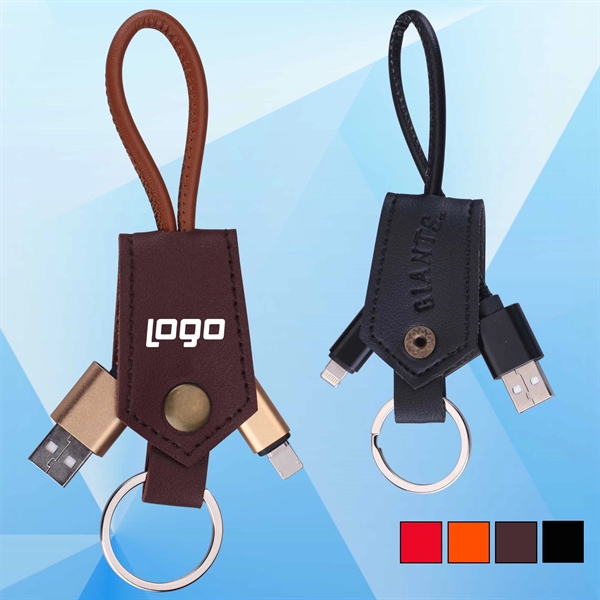 2-In-1 Charging Cable With Keychain - Image 1