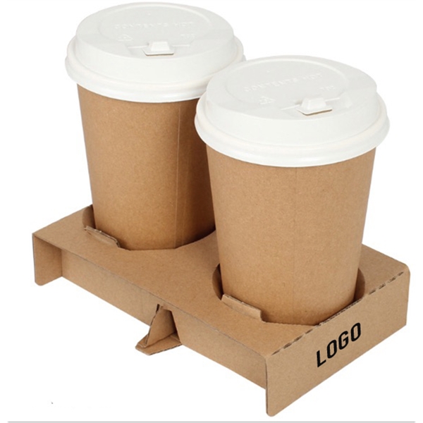 2 Packs Coffee Cup Kraft Carrier - Image 2
