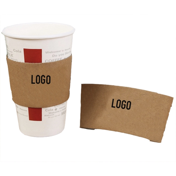 Disposable Kraft Coffee Cup Sleeve - Image 1
