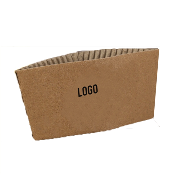 Disposable Kraft Coffee Cup Sleeve - Image 2