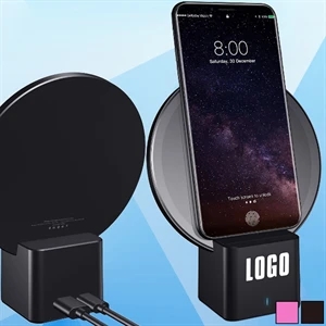 Round Wireless Charger Stand With Night Light