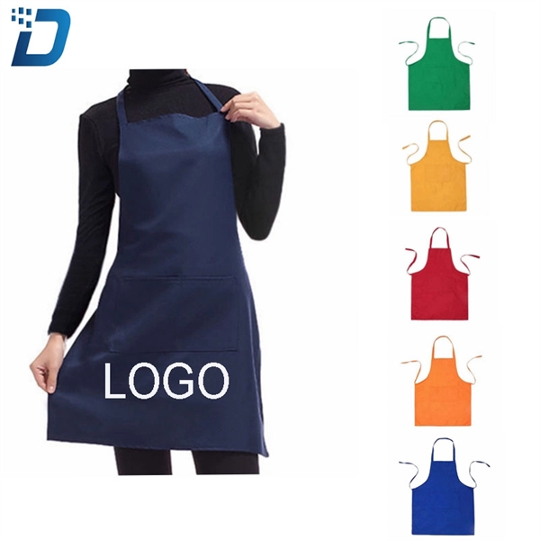 Solid Color Polyester Apron - Image 1