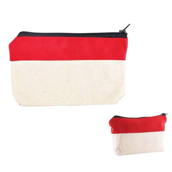 Two-Tone Zip Cotton Pouch - Image 5