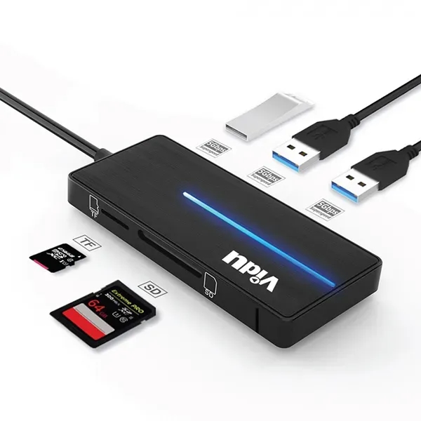 Ultra Slim 3-Port USB 3.0 Data Hub With SD/TF Card Reader - Image 1
