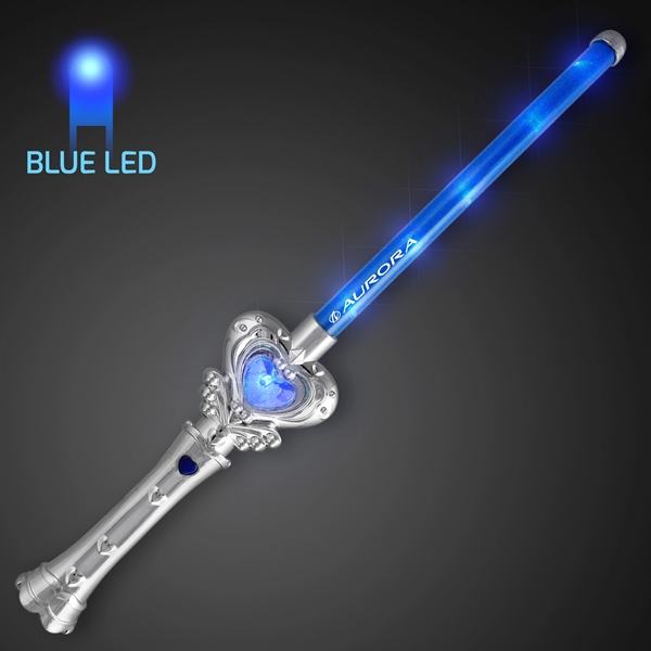 Blue Jewel Heart Flashing Stick Wand - Image 1